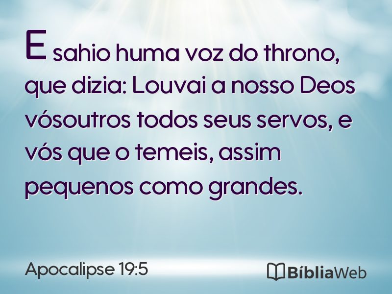 Apocalipse 19:5 em imagem para compartilhar
