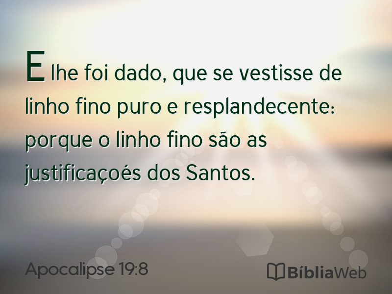 Apocalipse 19:8 em imagem para compartilhar