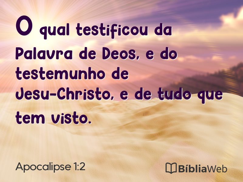 Apocalipse 1:2 em imagem para compartilhar