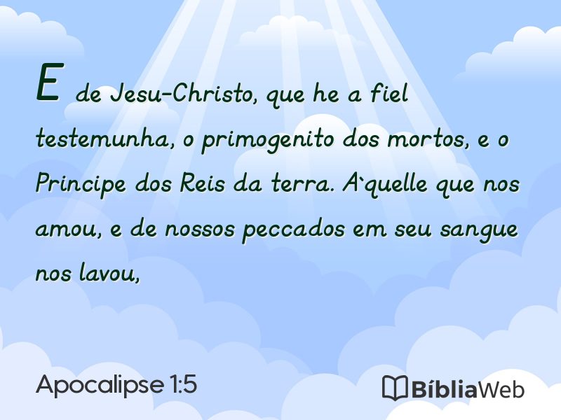 Apocalipse 1:5 em imagem para compartilhar