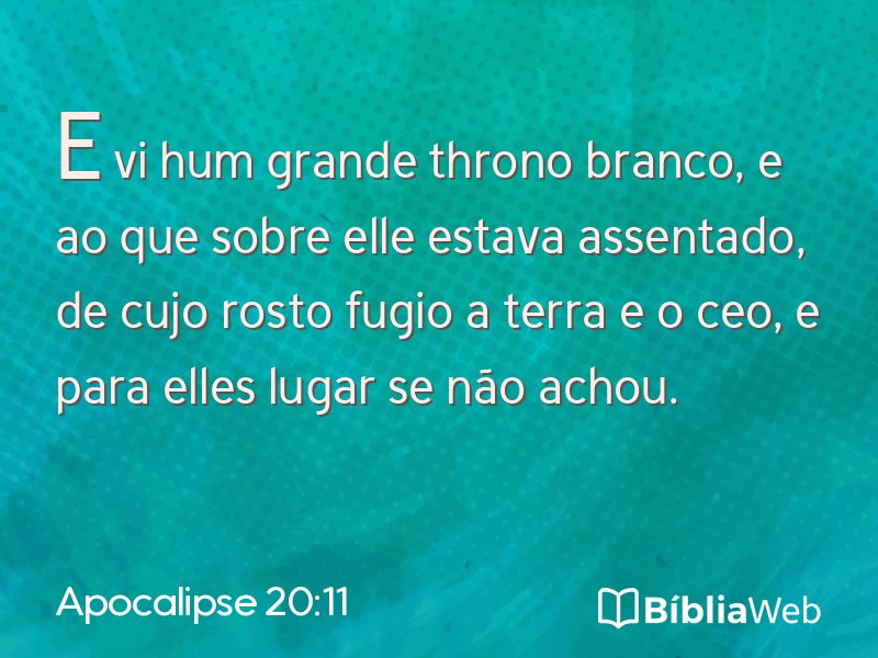 Apocalipse 20:11 em imagem para compartilhar