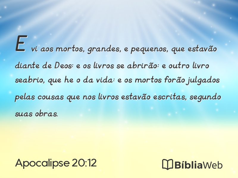 Apocalipse 20:12 em imagem para compartilhar