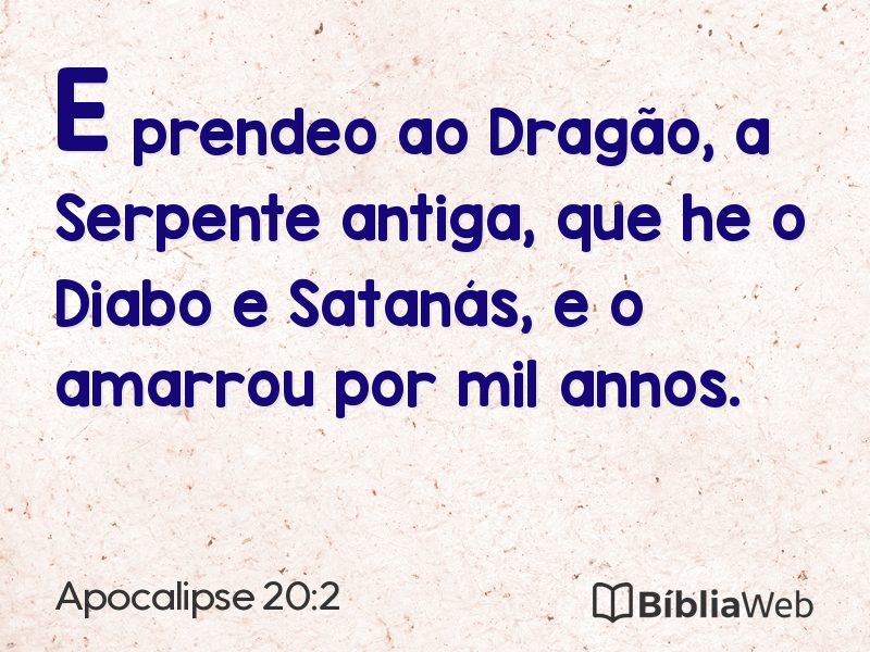 Apocalipse 20:2 em imagem para compartilhar