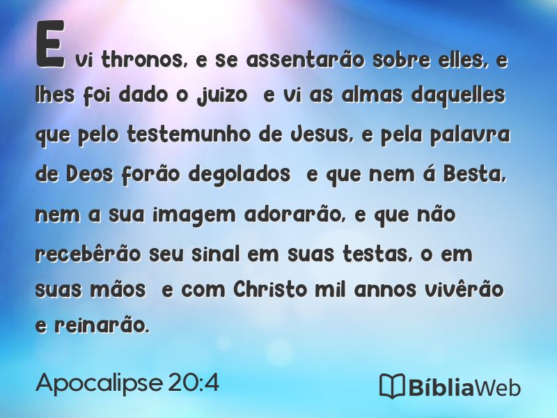 Apocalipse 20:4 em imagem para compartilhar