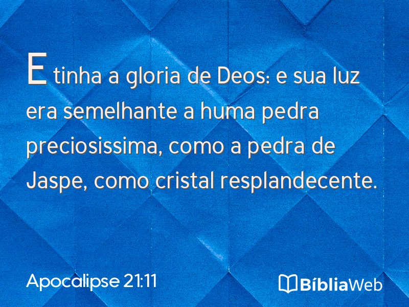 Apocalipse 21:11 em imagem para compartilhar