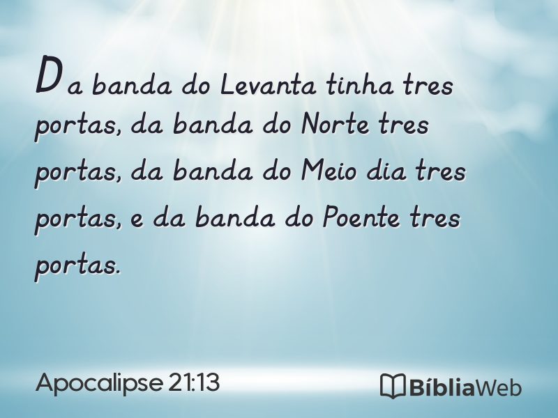 Apocalipse 21:13 em imagem para compartilhar