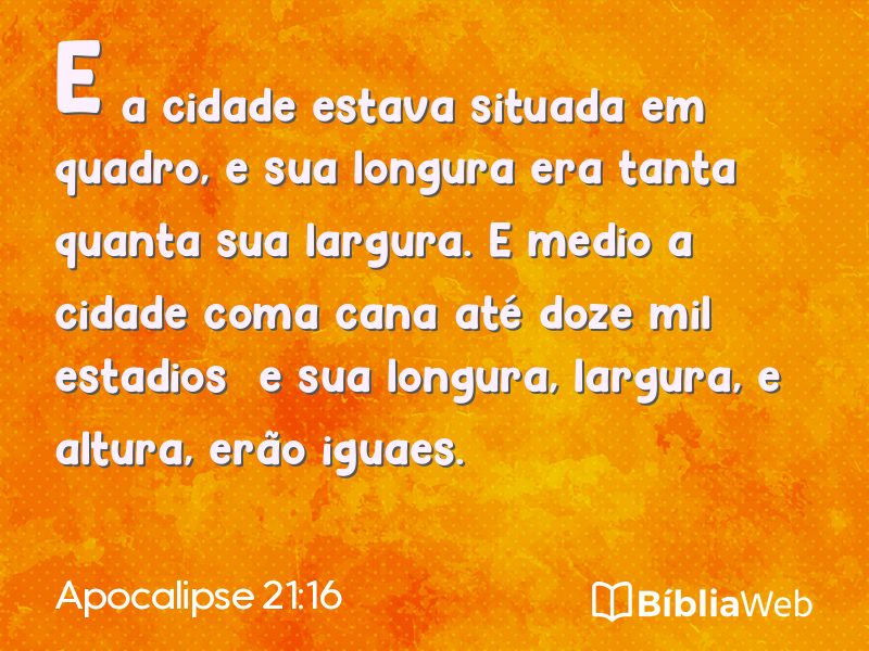 Apocalipse 21:16 em imagem para compartilhar