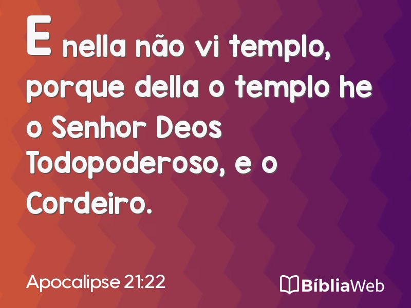 Apocalipse 21:22 em imagem para compartilhar