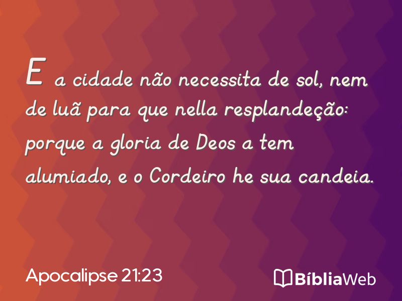 Apocalipse 21:23 em imagem para compartilhar