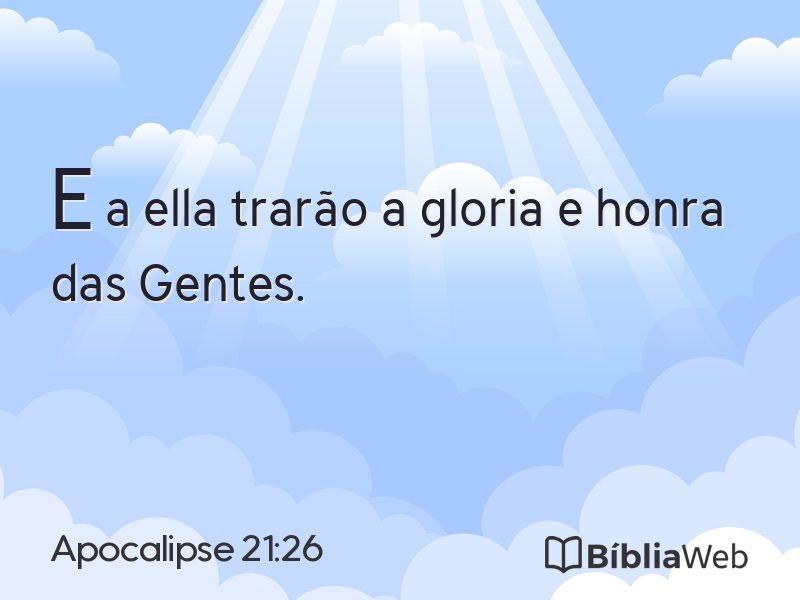 Apocalipse 21:26 em imagem para compartilhar