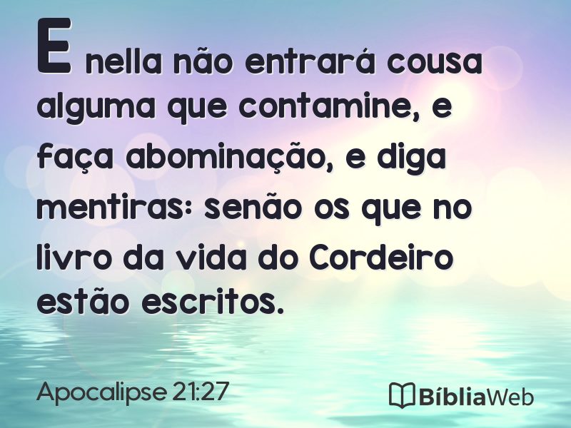 Apocalipse 21:27 em imagem para compartilhar