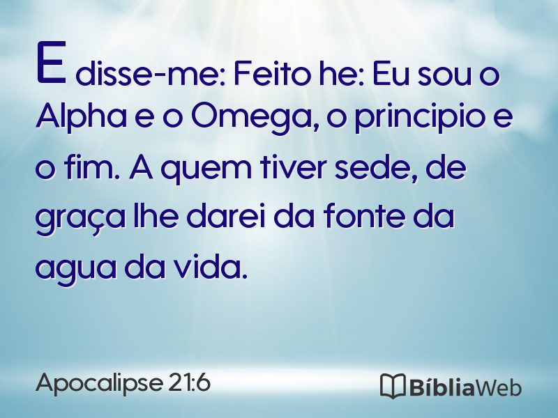 Apocalipse 21:6 em imagem para compartilhar