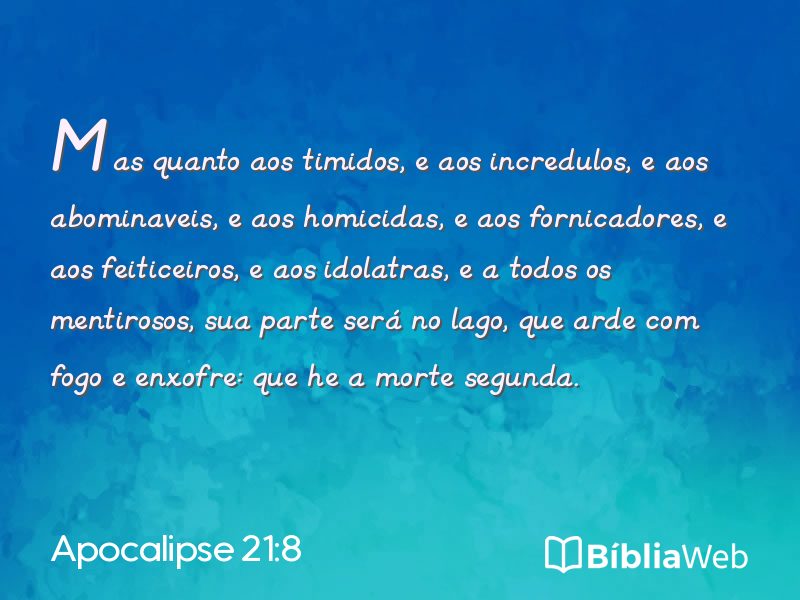 Apocalipse 21:8 em imagem para compartilhar