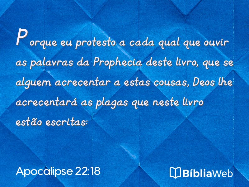 Apocalipse 22:18 em imagem para compartilhar