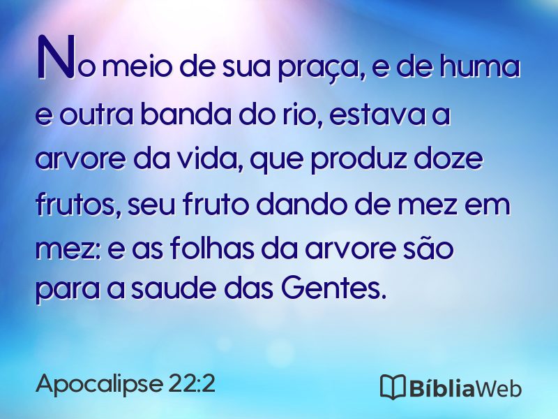 Apocalipse 22:2 em imagem para compartilhar