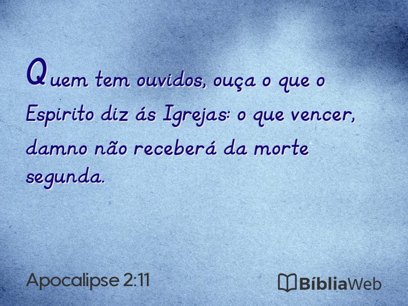 Apocalipse 2:11 em imagem para compartilhar