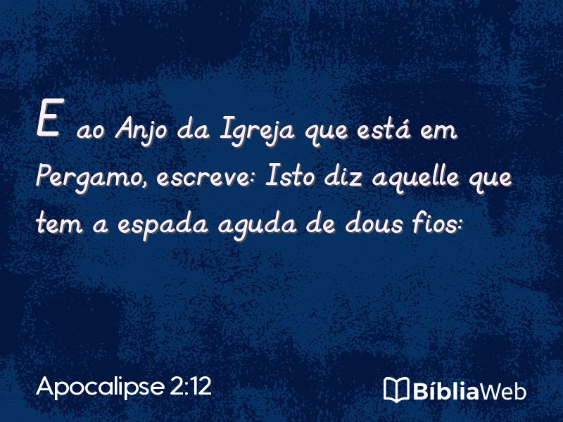 Apocalipse 2:12 em imagem para compartilhar