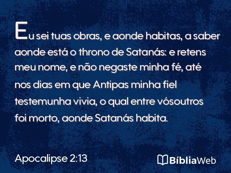 Apocalipse 2:13 em imagem para compartilhar