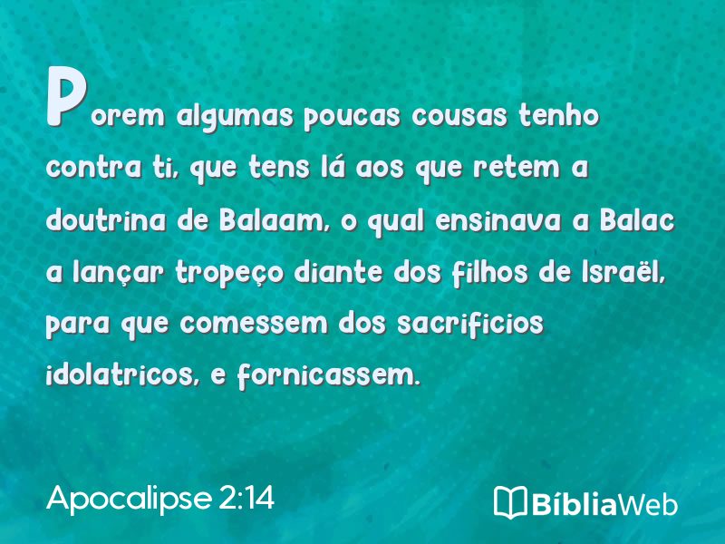 Apocalipse 2:14 em imagem para compartilhar