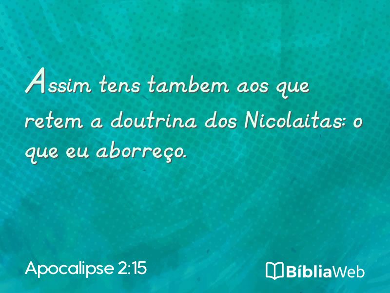 Apocalipse 2:15 em imagem para compartilhar