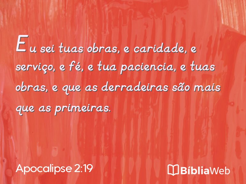 Apocalipse 2:19 em imagem para compartilhar