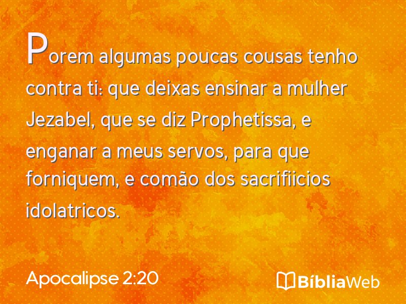 Apocalipse 2:20 em imagem para compartilhar