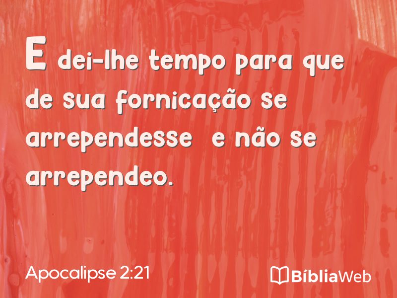 Apocalipse 2:21 em imagem para compartilhar