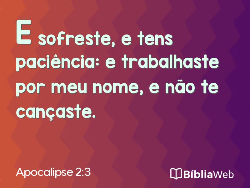 Apocalipse 2:3 em imagem para compartilhar