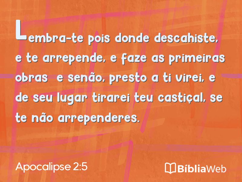 Apocalipse 2:5 em imagem para compartilhar