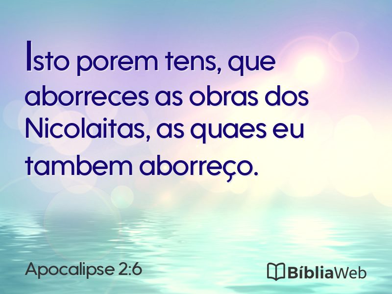 Apocalipse 2:6 em imagem para compartilhar