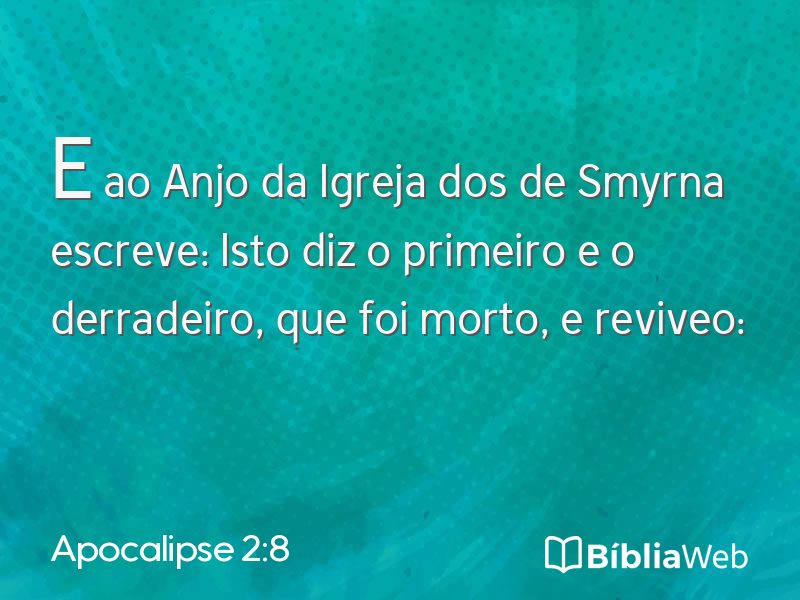 Apocalipse 2:8 em imagem para compartilhar