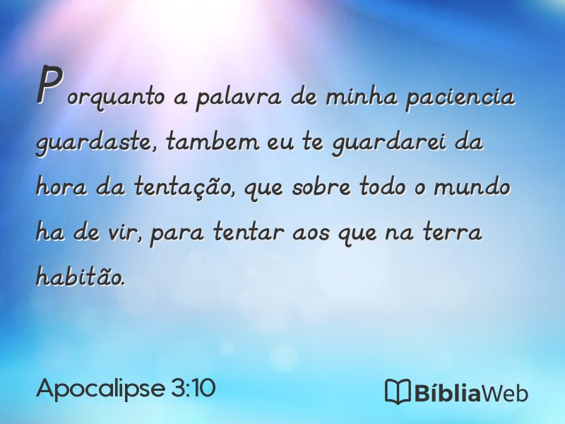 Apocalipse 3:10 em imagem para compartilhar
