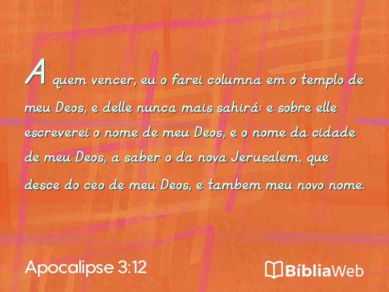 Apocalipse 3:12 em imagem para compartilhar