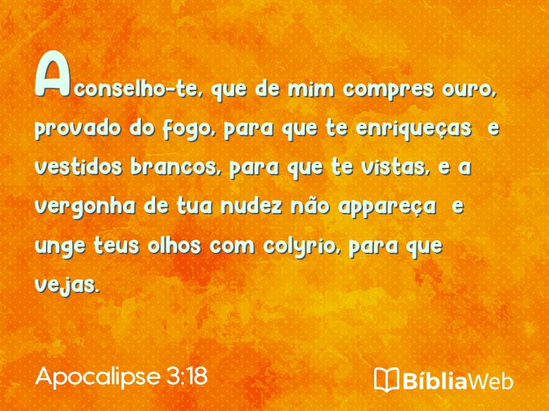 Apocalipse 3:18 em imagem para compartilhar