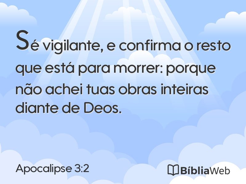 Apocalipse 3:2 em imagem para compartilhar