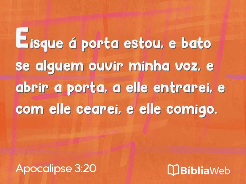 Apocalipse 3:20 em imagem para compartilhar