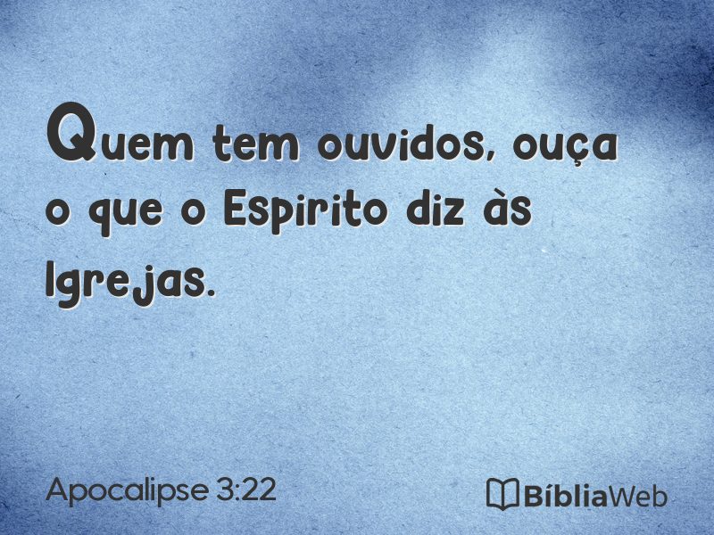 Apocalipse 3:22 em imagem para compartilhar