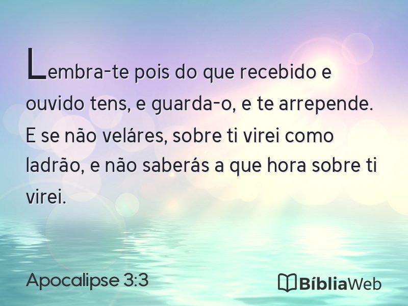 Apocalipse 3:3 em imagem para compartilhar