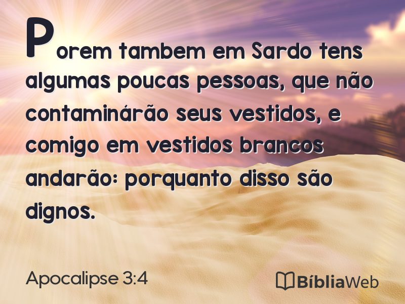 Apocalipse 3:4 em imagem para compartilhar