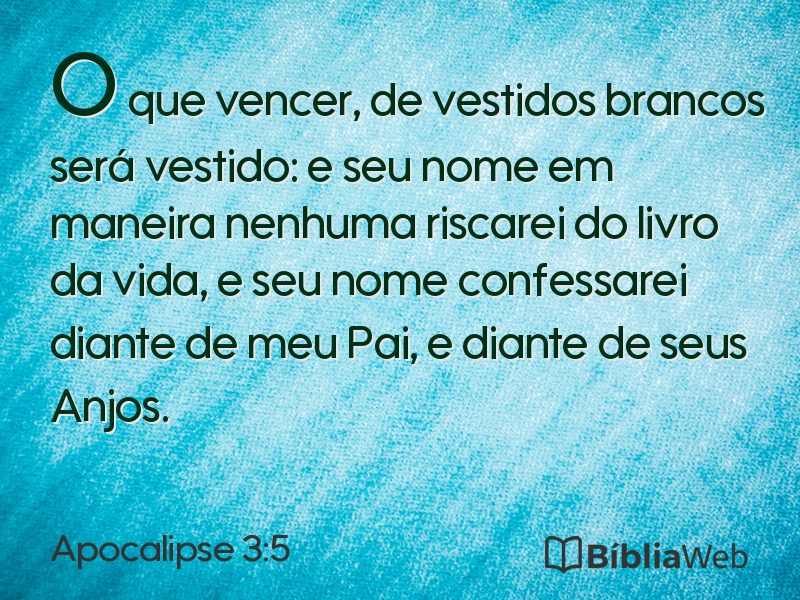 Apocalipse 3:5 em imagem para compartilhar