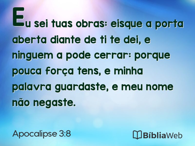 Apocalipse 3:8 em imagem para compartilhar