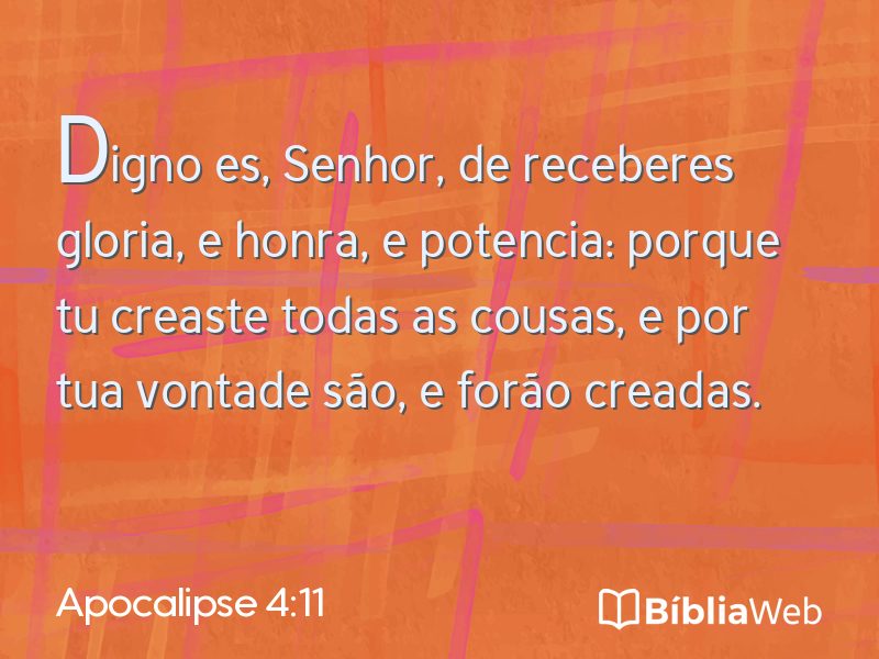 Apocalipse 4:11 em imagem para compartilhar