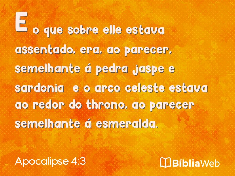 Apocalipse 4:3 em imagem para compartilhar