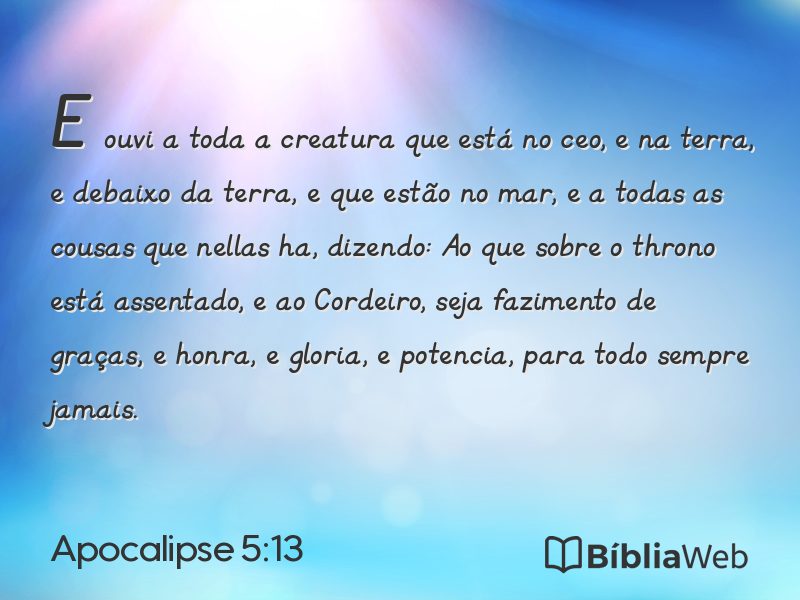 Apocalipse 5:13 em imagem para compartilhar
