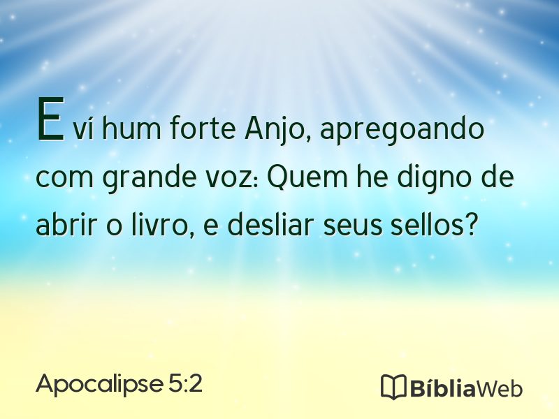Apocalipse 5:2 em imagem para compartilhar