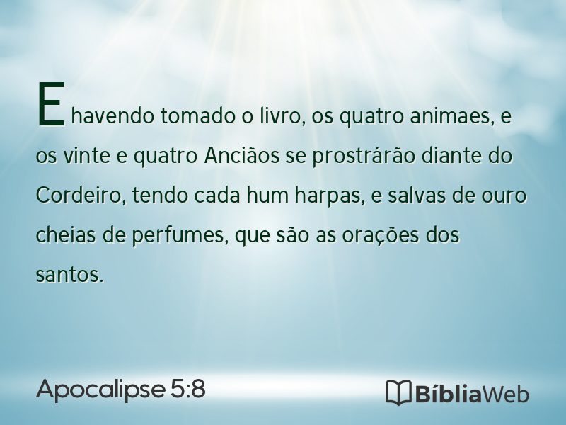 Apocalipse 5:8 em imagem para compartilhar