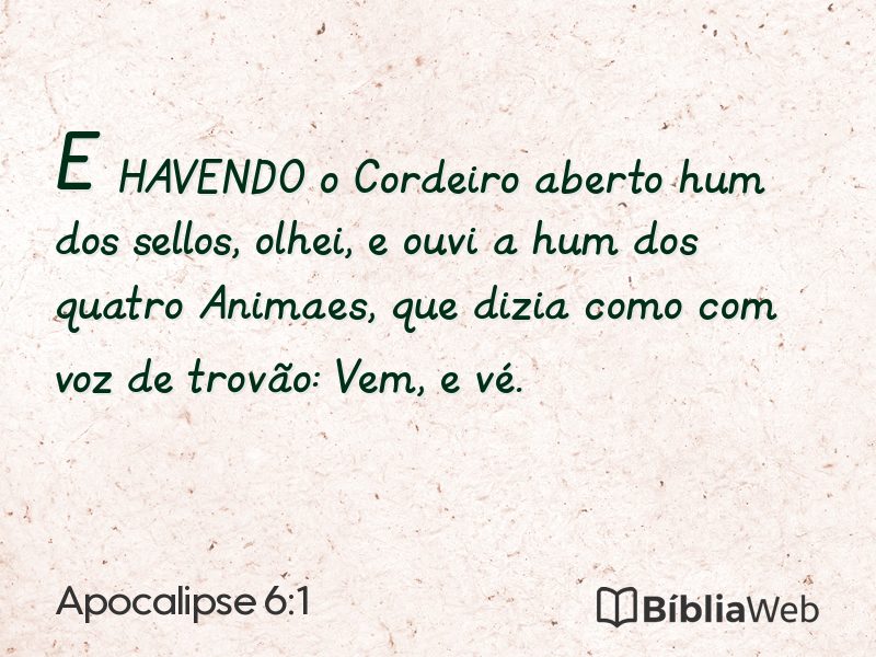 Apocalipse 6:1 em imagem para compartilhar