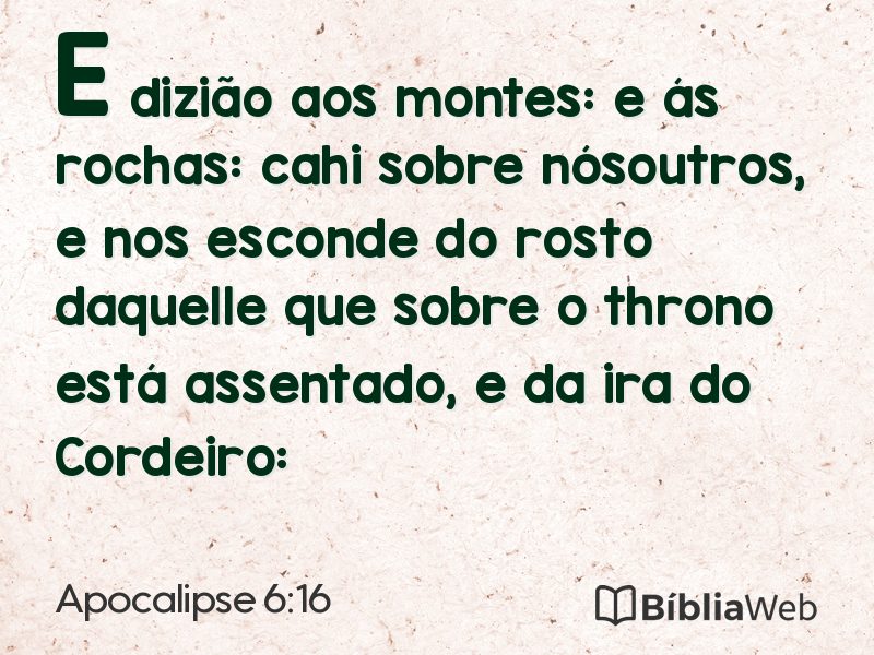 Apocalipse 6:16 em imagem para compartilhar