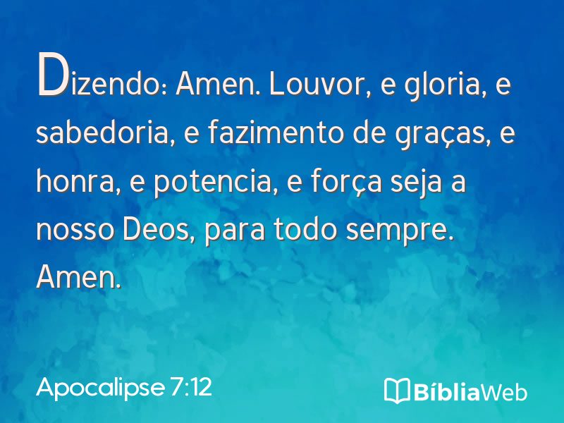 Apocalipse 7:12 em imagem para compartilhar