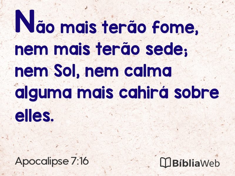 Apocalipse 7:16 em imagem para compartilhar